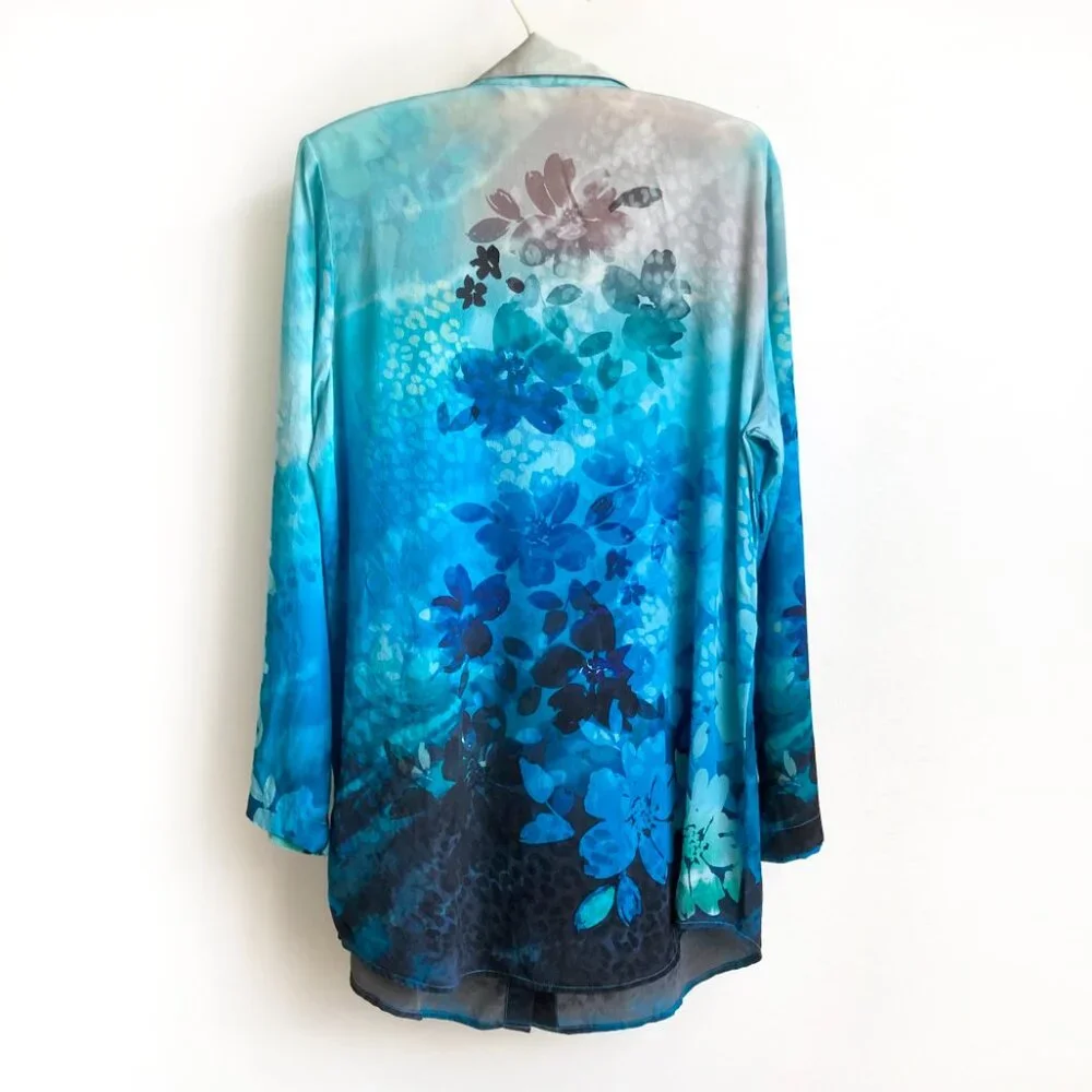 Soft Surroundings JOLENE Silk Floral Blouse - Picture 3 of 10